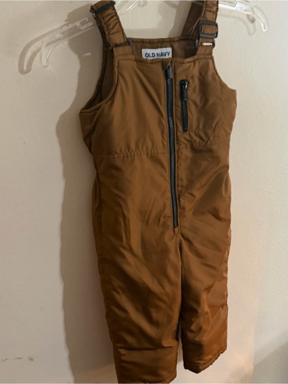Old Navy Size 2T Brown Kids Snow Overalls with Front Zipper